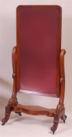 Lot 846 - A Victorian mahogany cheval mirror, the...