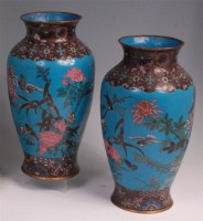 Lot 687 - A pair of Japanese Meiji period cloisonné...