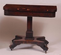 Lot 851 - A George IV rosewood pedestal tea table,...