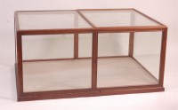 Lot 875 - A circa 1900 mahogany museum display cabinet,...