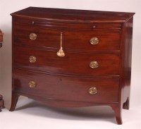 Lot 889 - A Regency mahogany bowfront chest, having a...