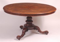 Lot 890 - A Victorian figured walnut pedestal breakfast...