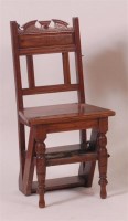 Lot 893 - A late Victorian oak metamorphic library chair,...