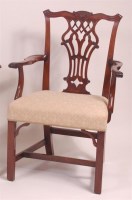 Lot 906 - A George III mahogany elbow chair, in the...