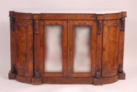 Lot 907 - A Victorian figured walnut and marble topped...