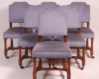 Lot 911 - A set of six late Victorian oak dining chairs...