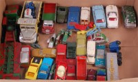 Lot 2573 - 30 mixed playworn or repainted Dinky, Corgi...