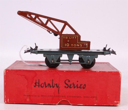 Lot 410 - Hornby 1931 plain crane truck with blue...
