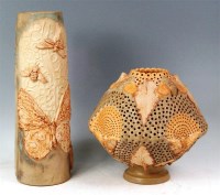 Lot 19 - A Bernard Rooke stoneware vase, having typical...