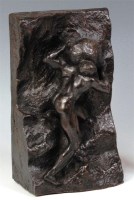 Lot 20 - A Rodin style bronzed composition figure of...