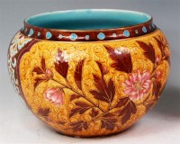 Lot 36 - An Art Nouveau Sarreguemines glazed pottery...