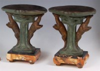 Lot 85 - A pair of French Art Deco spelter and marble...
