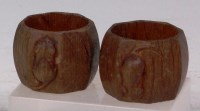 Lot 127 - A pair of Mouseman oak napkin rings, of...