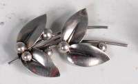 Lot 136 - An N E From sterling silver leaf brooch, w.5.5cm