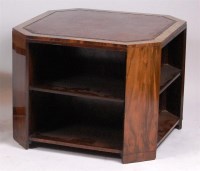 Lot 348 - An Art Deco figured walnut octagonal book...