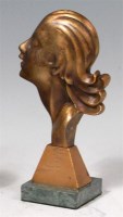 Lot 3 - An Art Deco sliced gilt bronze portrait...