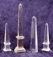 Lot 52 - An Orrifors clear heavy glass obelisk, with...