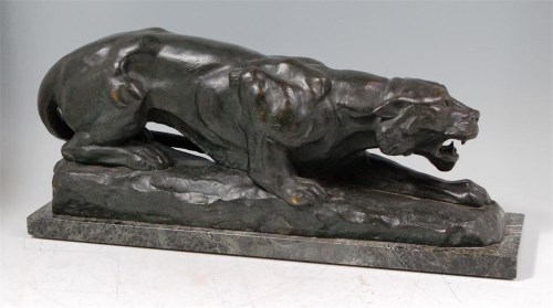 Lot 1 - A Cipriany - A large Art Deco bronze figure of...