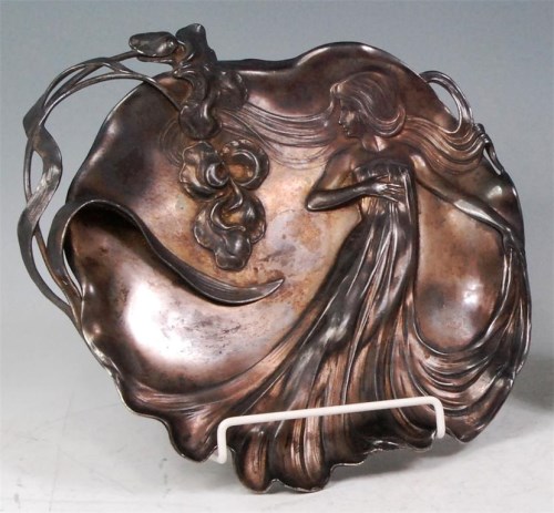 Lot 153 - An Art Nouveau WMF pewter tray, of good size,...