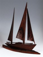 Lot 68 - A Scandinavian rosewood model of a sailing...