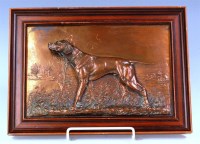 Lot 120 - A Fritz Diller bronze wall panel 'The Gun Dog',...