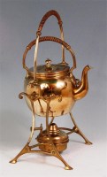 Lot 194 - A WMF Art Nouveau brass spirit kettle and...