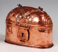 Lot 144 - An Arts & Crafts style copper casket, having...