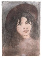 Lot 229 - Michael Blaker - Girl in a beret, lithograph,...