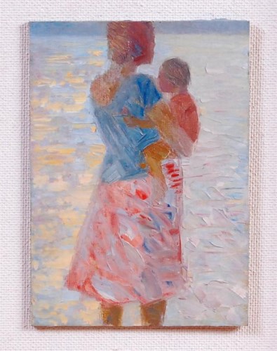 Lot 230 - John Reay (b.1947) - Woman and child in the...