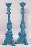 Lot 342 - A pair of contemporary duck-egg blue painted...