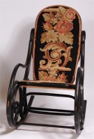 Lot 363 - A circa 1900 ebonised bentwood rocking...