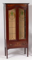 Lot 377 - An Art Nouveau walnut and floral satinwood...