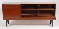 Lot 390 - A 1960s G-Plan teak drinks cabinet, having...