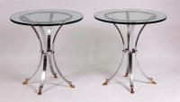 Lot 400 - A pair of 1960s heavy chrome and gilt brass...