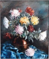 Lot 39 - Wanda Czarnecka - Still life with flowers in a...