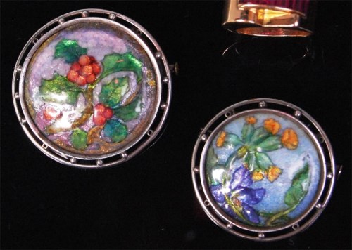 Lot 183 - A Limoges floral Leonard brooch by P Bonnaud,...
