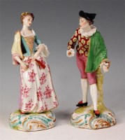Lot 84 - A pair of 18th century Chelsea/Derby figures...