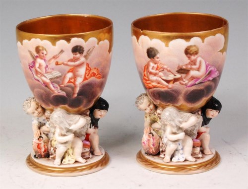 Lot 89 - A pair of 19th century Berlin porcelain...