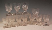 Lot 94 - A suite of late Georgian cut glass rummers,...