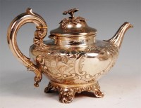 Lot 105 - A mid Victorian silver teapot, of squat...
