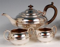 Lot 121 - A late Victorian silver three piece teaset,...