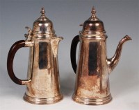 Lot 123 - A Georgian style silver coffee pot and...