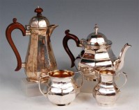 Lot 124 - A harlequin silver four piece tea and coffee...