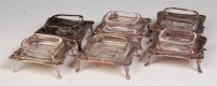 Lot 156 - A set of six late Victorian silver table salts,...
