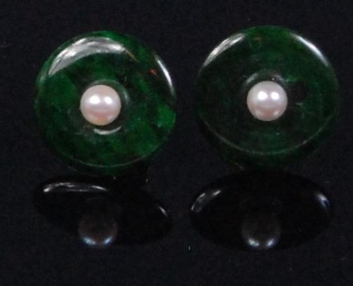 Lot 167 - A pair of contemporary spinach jade and seed...
