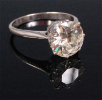 Lot 175 - A ladies platinum and diamond solitaire ring,...