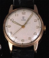 Lot 190 - A gents Tudor Rolex gold cased wristwatch,...