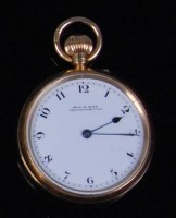 Lot 195 - An Edwardian 18ct gold cased ladies open faced...