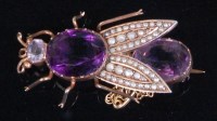 Lot 197 - An Edwardian pinchbeck insect brooch in the...