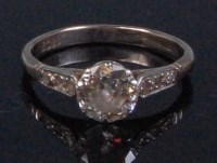 Lot 202 - An 18ct white gold diamond solitaire ring, the...